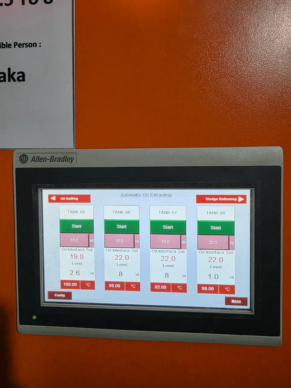 Allen-Bradley HMI - Live Tank Readings