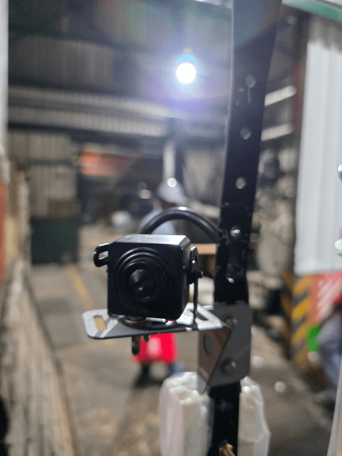 Custom machine vision camera mount engineered for factory integration